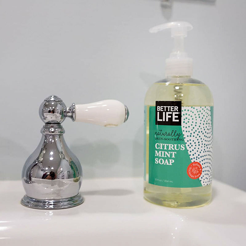 Better Life Plant Based Hand, Face, & Body Soap, Citrus Mint, 12 Oz (4 Pack)