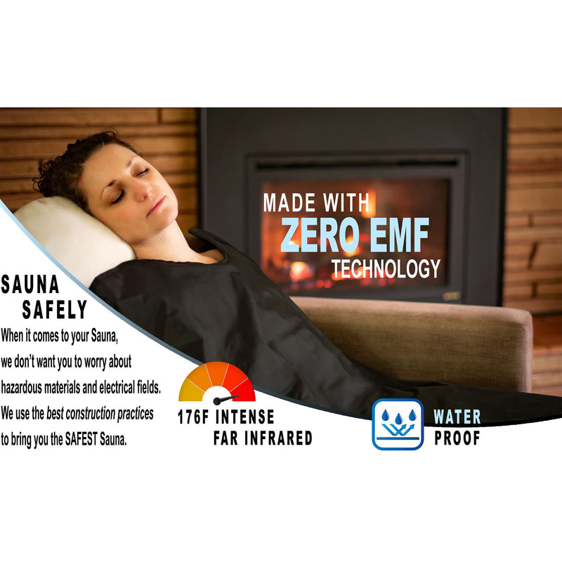 1Love Health Professional 360 Degree Coverage Far Infrared Sauna Blanket, Black