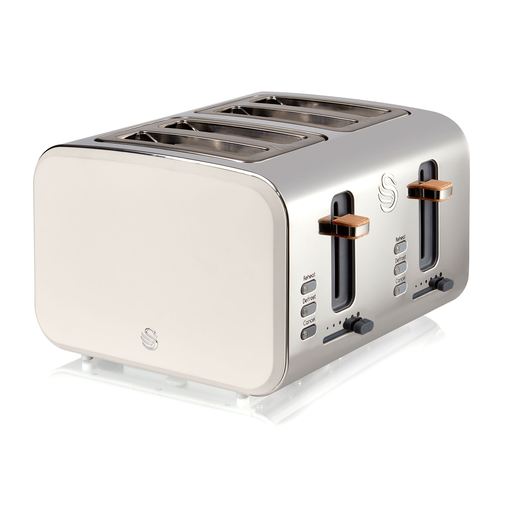 Salton Swan Nordic Toaster 4 Slice with 3 Modes and Crumb Tray (Open Box) - VMInnovations