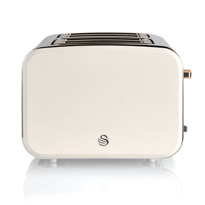 Salton Swan Nordic Toaster 4 Slice with 3 Modes and Crumb Tray (Open Box)