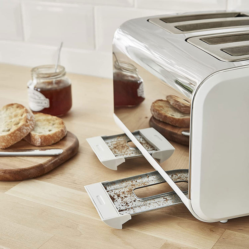 Salton Swan Nordic Toaster 4 Slice with 3 Modes and Crumb Tray (Open Box)