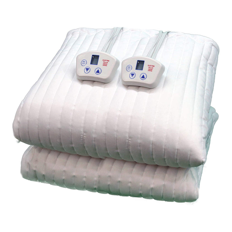 Electrowarmth M76FLD Heated Mattress Pad with 2 Controllers, White, King Sized