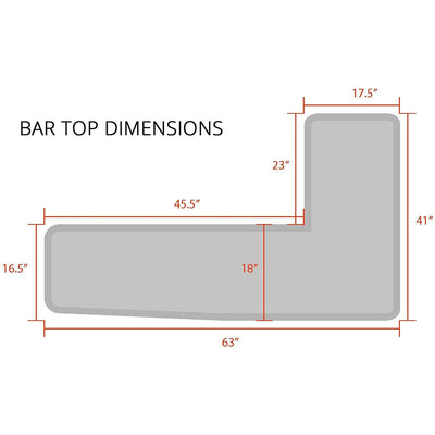 Best of Times Portable L Shaped Chalk Board Steel Patio Bar Storage Table, Black