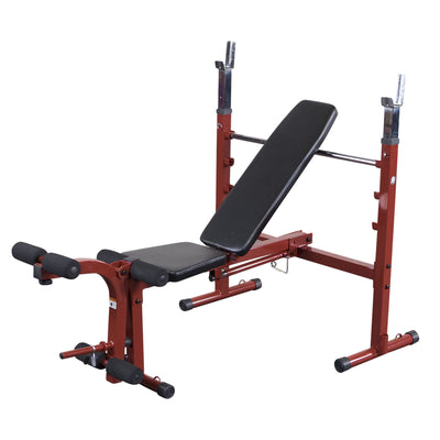 Body Solid BFOB10 Adjustable Olympic Folding Weightlifting Bench for Home Gym