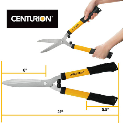 CENTURION 511 8 Inch Precision Steel Blades Hedge Shears with Non-Slip Grips