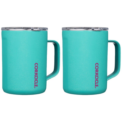 Corkcicle Sparkle 16 Oz Coffee Insulated Stainless Steel Mug, Mermaid (2 Pack)