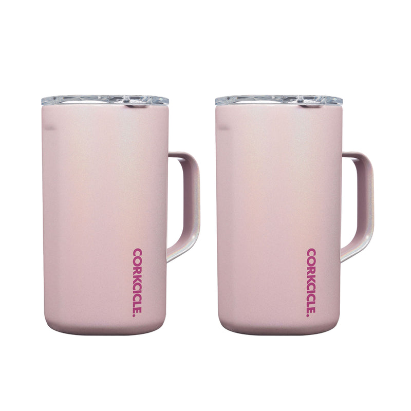 Corkcicle Sparkle 22 Ounce Insulated Stainless Steel Mug, Cotton Candy (2 Pack)
