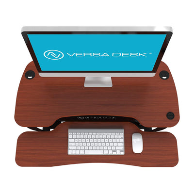 VersaDesk 36 Inch Power Pro Electric Standing Desk Converter, Cherry Woodgrain