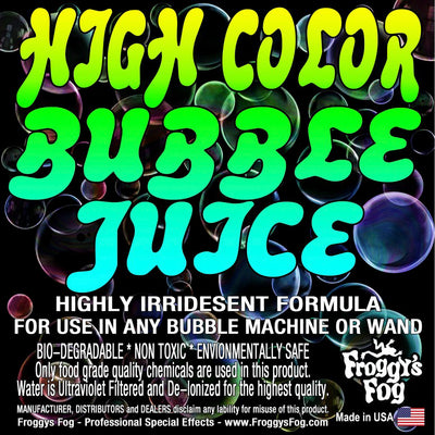 Froggy's Fog High Color Long Lasting Iridescent Bubble Juice, 1 Gallon (4 Pack)