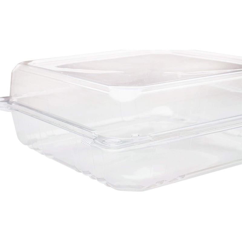 Karat 9 x 9" 1 Compartment Plastic Hinged Food Storage Containers, 200 Count