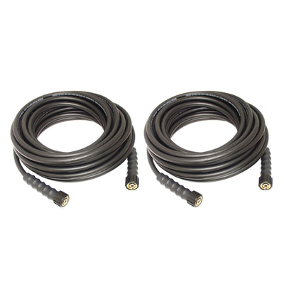 Apache 5/16 Inch 3700 psi Thermoplastic Pressure Washer Hose, Black (2 Pack)
