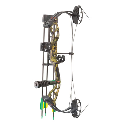 PSE Archery 2018 Mini Burner Youth RH Compound Bow Kit, 40 Pounds, Mossy Oak