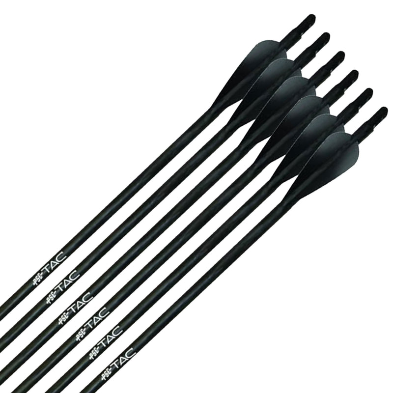 PSE Archery 1960RXHX15 Tac 15 RWX Carbon Crossbow Bolts, 26.25 In, Black, 6 Pack