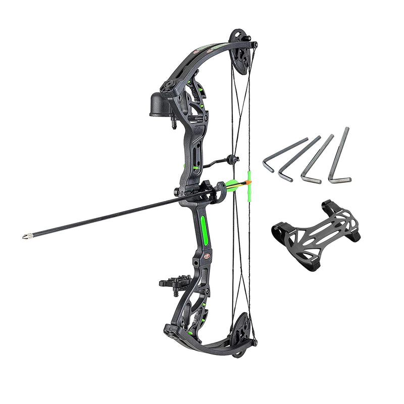 PSE Archery Guide Youth Compound Beginner Bow Set with Arrows and Pins, Black