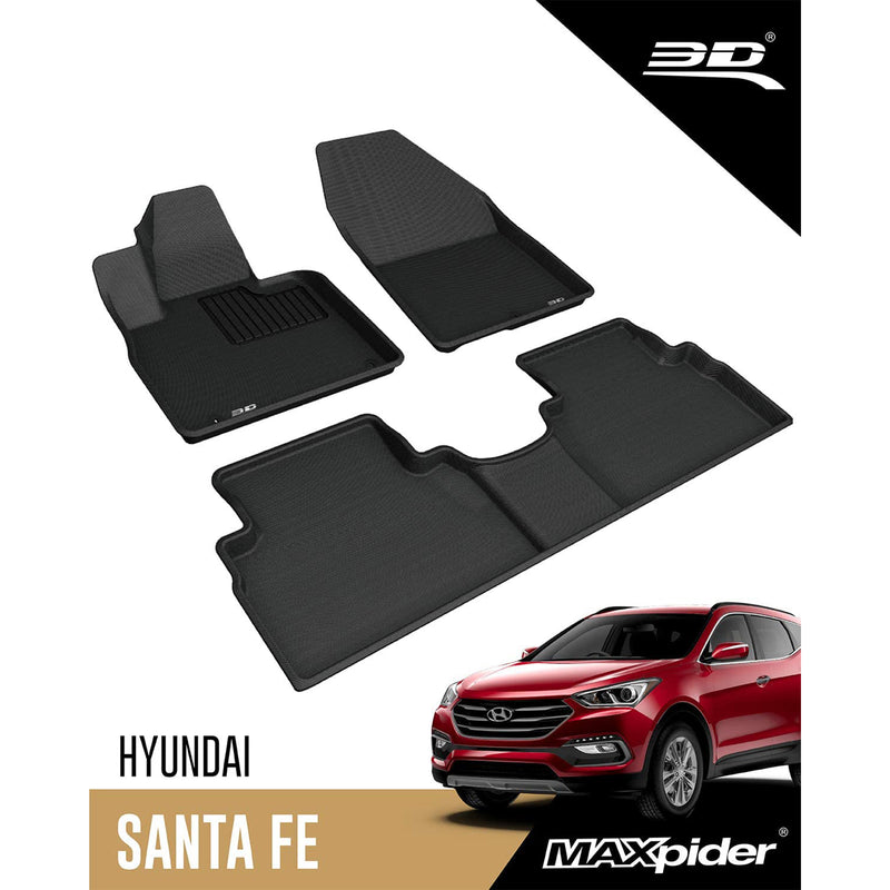 3D MAXpider Floor Mat Liner Set, Fits 2019-2020 Hyundai Santa Fe (Open Box)