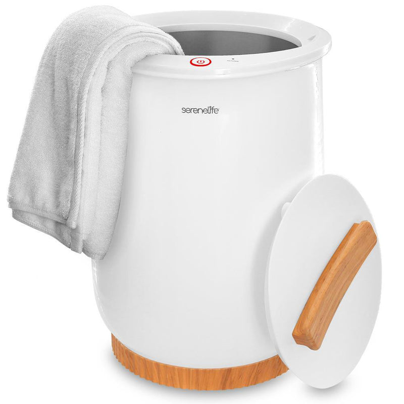 SereneLife Electric Bathroom Spa Bucket Towel Warmer for Bathrobes, White (Used)