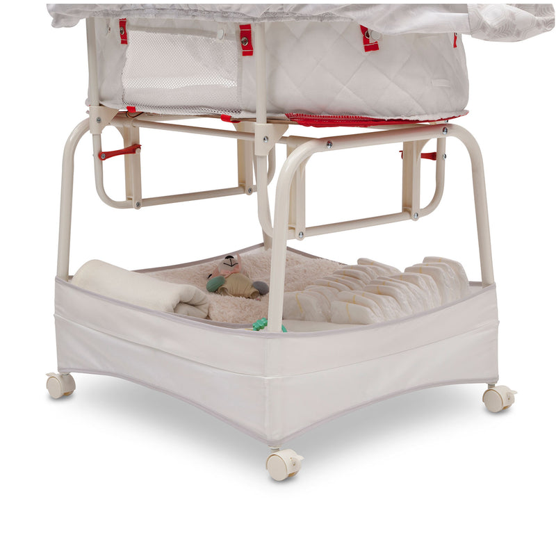 Delta Children Adjustable Canopy Newborn Gliding Bassinet with Storage Space