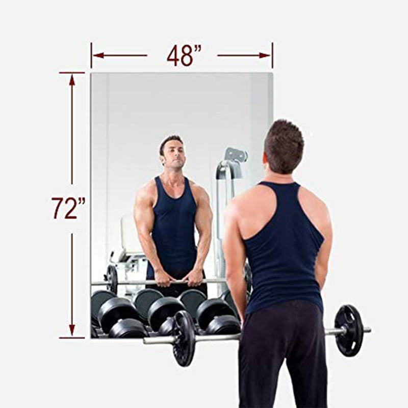 Dulles Glass and Mirror 48 x 72 Inch MiraSafe Shatterproof Single Gym Mirror Kit