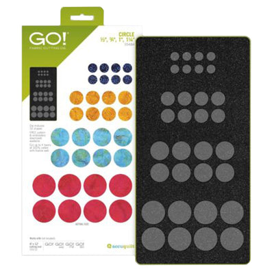 AccuQuilt GO! Circle Fabric Cutting Die in 1/2", 3/4", 1", & 1 1/4" for Quilting