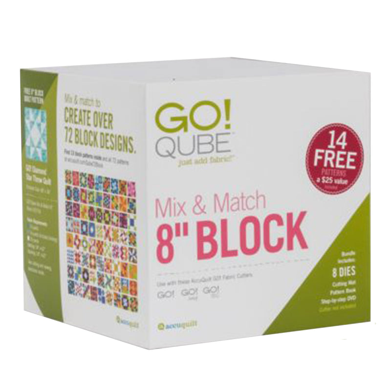 AccuQuilt GO! Qube Mix and Match 8 Inch Block with 8 Basic Cut Quilting Shapes