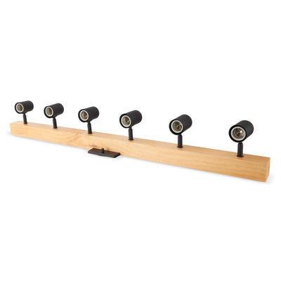 Eglo Lighting Kingswood 6 Light Track Ceiling Mount Fixture, Brown and Black
