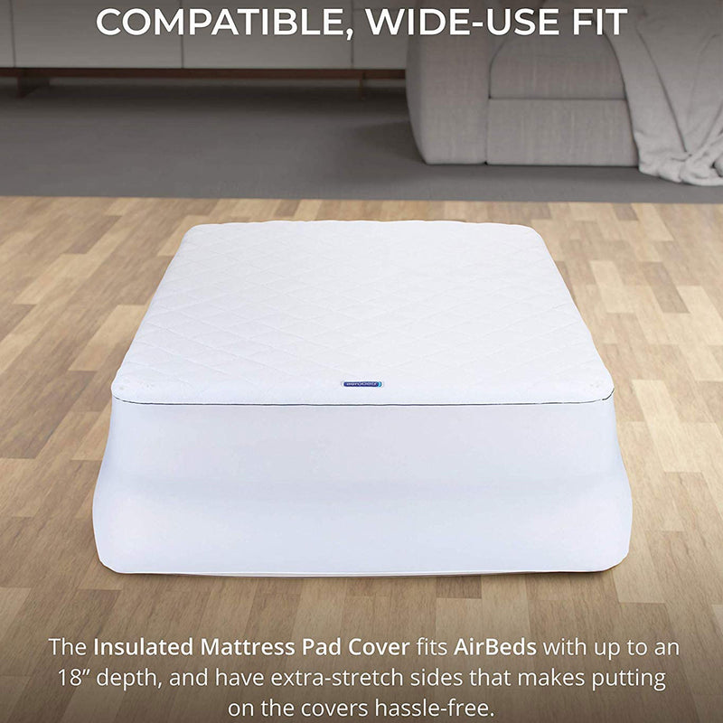 Coleman Aerobed Insulated Odor Resistant Fleece Air Mattress Cover, Twin, White