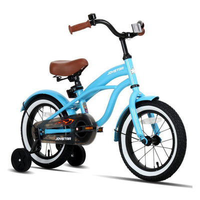 Joystar Aquaboy 16 Inch Kids Cruiser Bike w/ Training Wheels, Ages 4 to 7, Blue