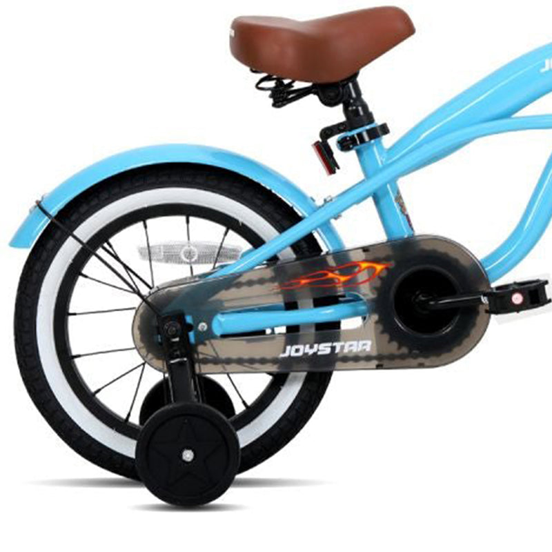 Joystar Aquaboy 16 Inch Kids Cruiser Bike w/ Training Wheels, Ages 4 to 7, Blue