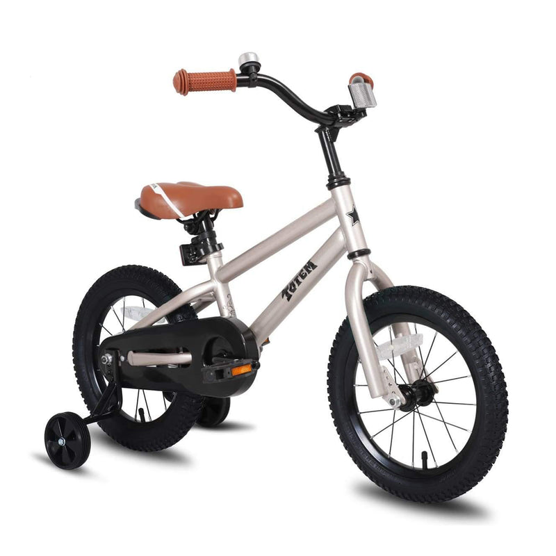 JOYSTAR Totem 12" BMX Kids Bike for Ages 2-4 with Training Wheels, Silver