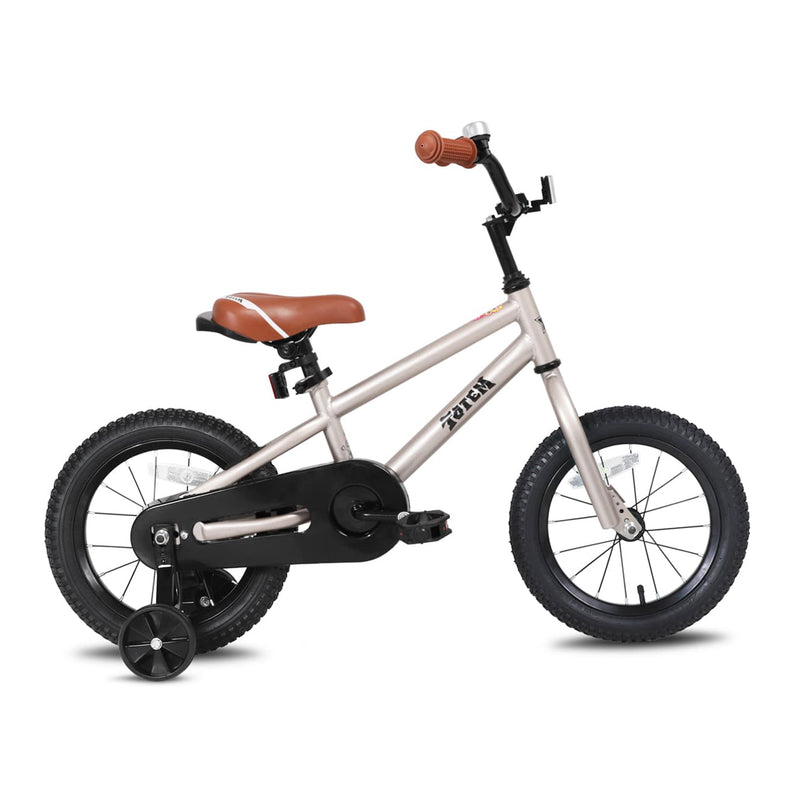 JOYSTAR Totem 12" BMX Kids Bike for Ages 2-4 with Training Wheels, Silver