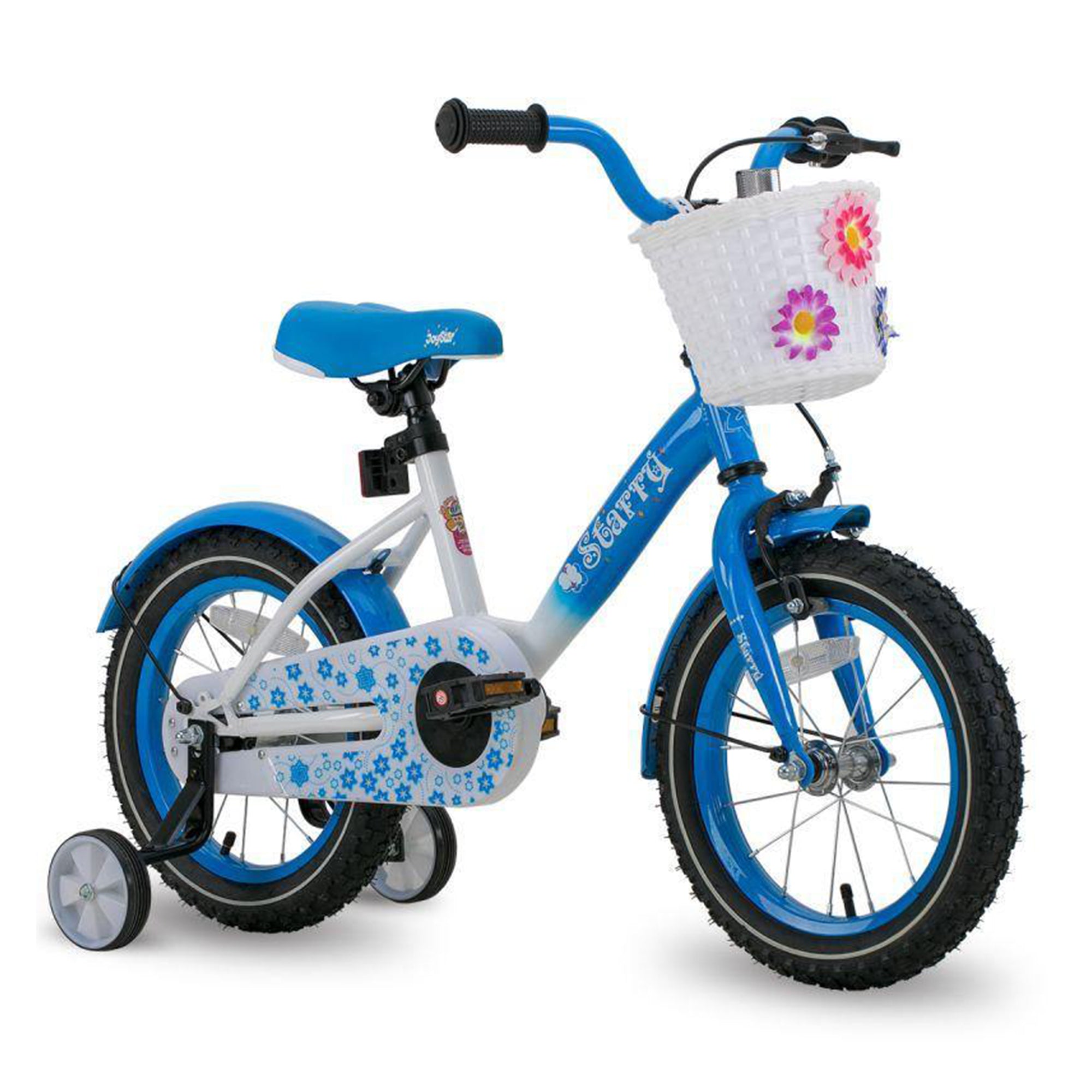 Joystar Starry 16" Kids Bike Ages 4-7 w/Training Wheels & Basket, Blue(Open Box) - VMInnovations
