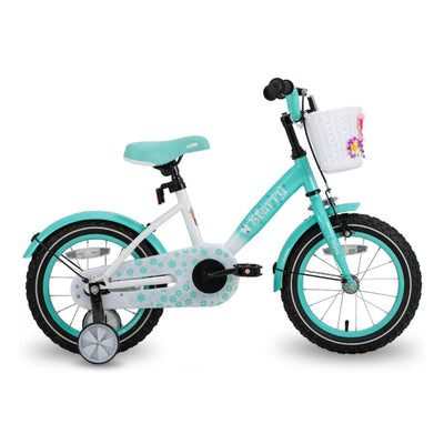 Joystar Starry 16" Kids Bike Ages 4 to 7 w/ Training Wheels & Basket, Mint Green - VMInnovations