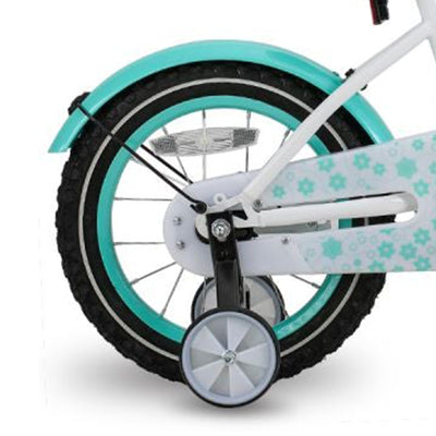 Joystar Starry 16" Kids Bike Ages 4 to 7 w/ Training Wheels & Basket, Mint Green