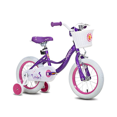 Joystar Fairy 12" Kids Bike with Training Wheels & Basket Ages 2 to 4, Purple