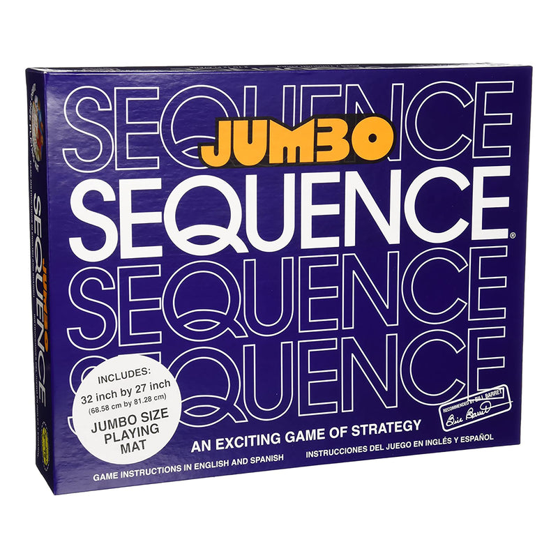 JAX Sequence Jumbo Edition with Deluxe Playing Mat, 104 Cards, And 150 Chips