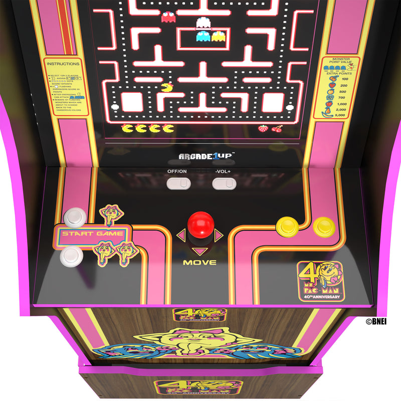 Arcade1Up Ms. Pac Man 40th Anniversary Classic 10 In 1 Arcade Video Game Machine