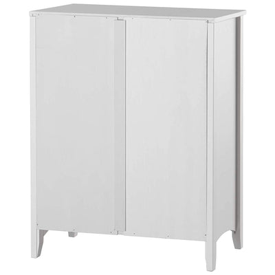 Camaflexi 3 Tier Shaker Style Bookshelf Bookcase w/ Adjustable Shelves, White