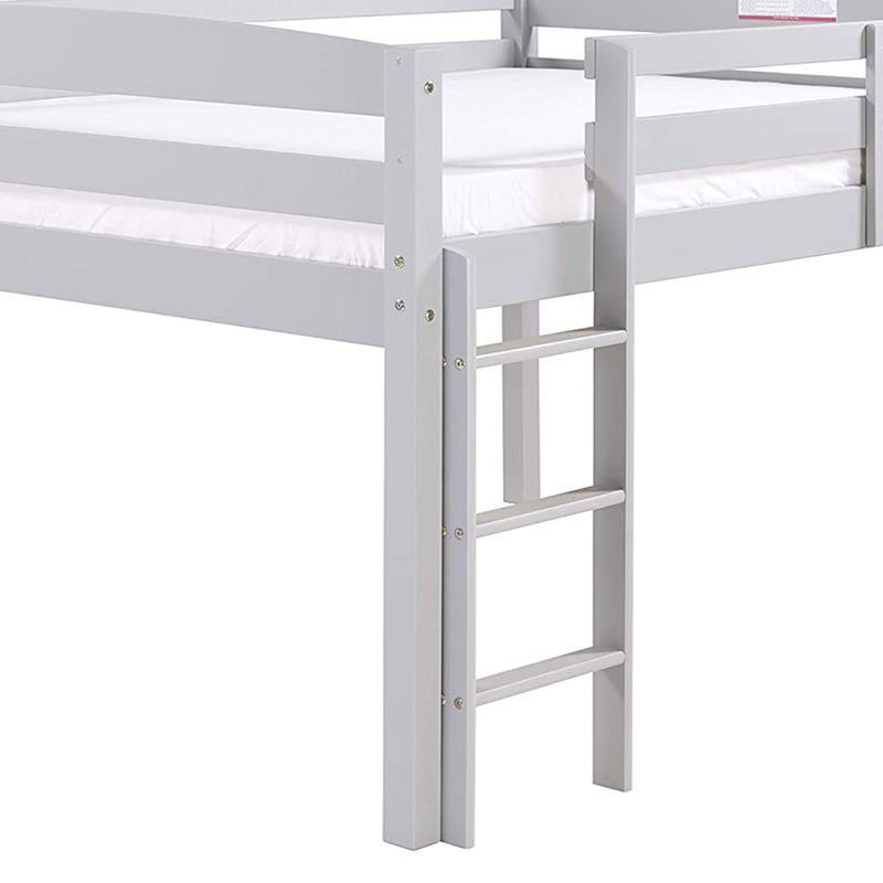 Camaflexi Tribeca Concord Wooden Junior Low Loft Bed with Ladder, Twin, Gray