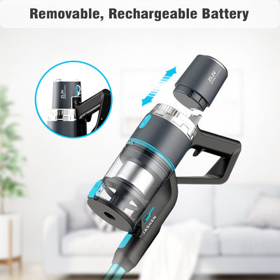JASHEN V18E Cordless Rechargeable 350W Vacuum Cleaner with Smart Screen, Blue