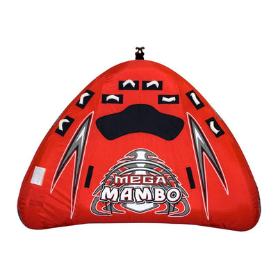 RAVE Sports Mega Mambo 4 Rider Nylon PVC Inflatable Towable Tube Float, Red