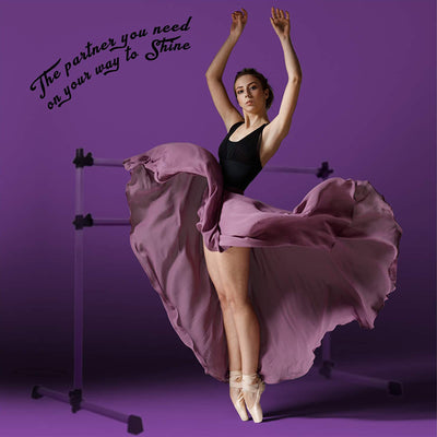 Yes4All 6' Portable Aluminum Freestanding Premium Ballet Barre, Auberine Purple