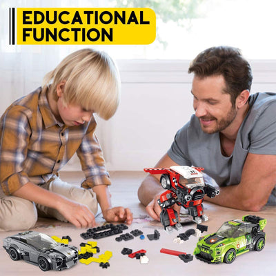 PANLOS 8 in 1 Car Robot Toy Model Construction Building Brick Block, 862 Pieces