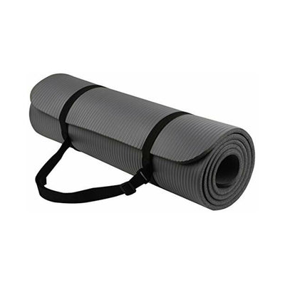 BalanceFrom Fitness GoYoga 71x24in Anti Tear Exercise Yoga Mat with Strap, Gray - VMInnovations