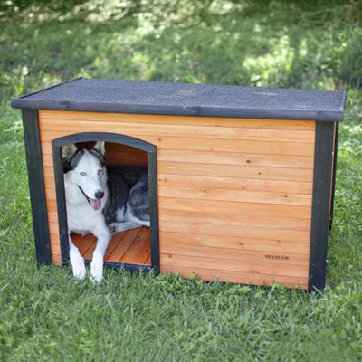 Petmate Precision Extreme Outback Outdoor Medium Log Cabin Dog House, Natural