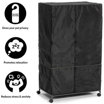 MidWest Homes For Pets 59 Inch Quiet Time Small Animal Privacy Cage Cover, Black