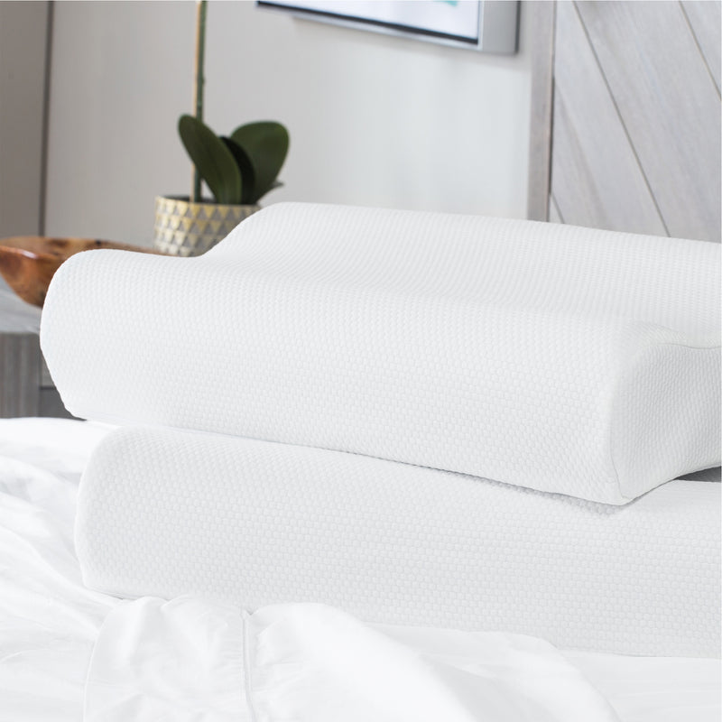 SensorPEDIC Classic Contour Breathable SensorFOAM Memory Foam Bed Pillow, 2 Pack