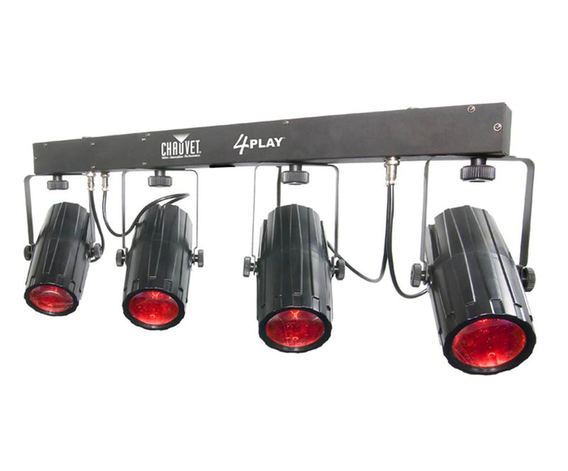 (2) CHAUVET 4PLAY LED DMX Moonflower Light Beam Bar Effect Systems + Travel Bags