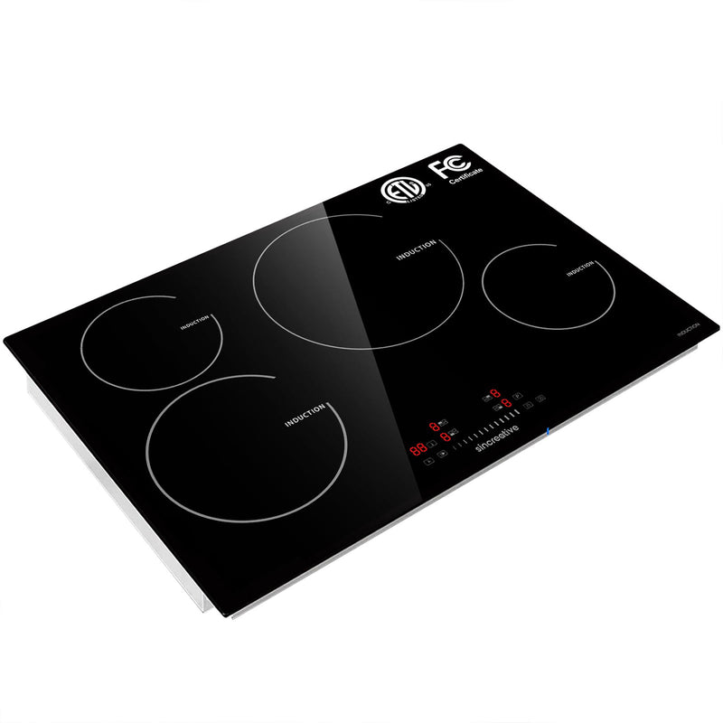 Sincreative UI72358 30 Inch Electric Induction Ceramic Glass Cooktop, 4 Burners