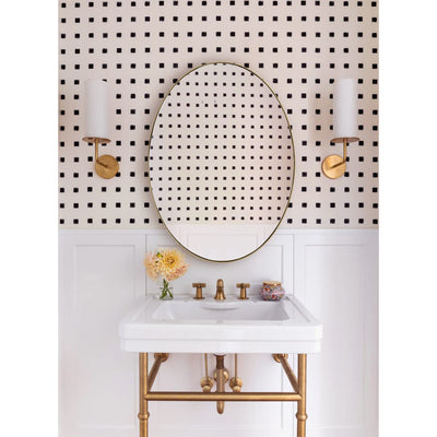 ANDY STAR Modern 24 x 36 Inch Oval Wall Hanging Bathroom Mirror, Brushed Gold