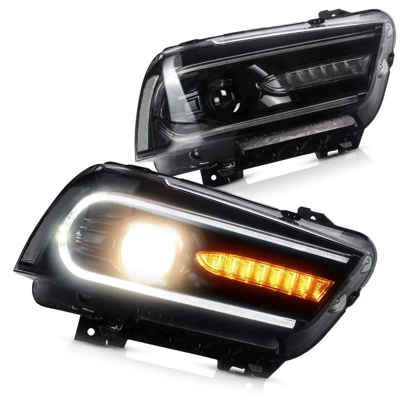 VLAND YAA-CHR-0288 LED Projector Headlights for 2011 to 2014 Dodge Charger, Pair